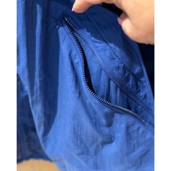 Vintage Champion Jacket Hoodie Windbreaker Large Blue Y2K Zip Pockets Mesh Lined - Picture 5 of 9